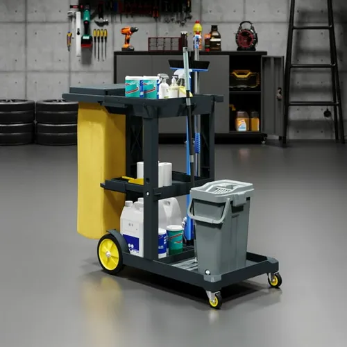 Heavy-duty janitor and hygiene equipment trolleys